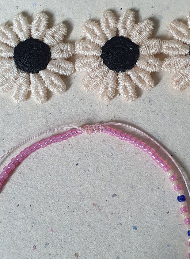 Brățară asimetrică de gleznă, Anklet handmade cu mărgele Toho