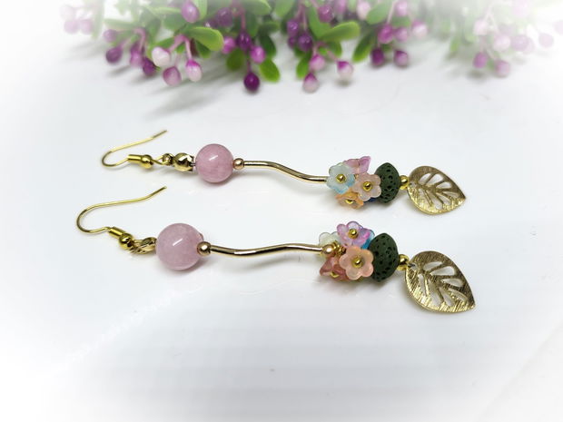 Cercei lungi cu floricele