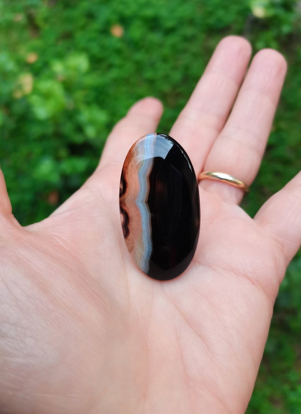 Inel Agata neagra dantelata si Argint 925 - IN1448 - Inel negru reglabil, inel pietre semipretioase, inel cadou, cadou sotie, bijuterii cadou, bijuterii agate, cristaloterapie, cristale vindecatoare