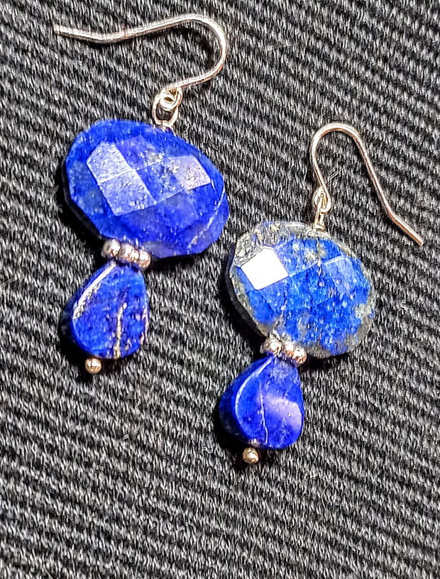 Cercei argint lapis lazuli boho chic trendy cadou - transport gratuit