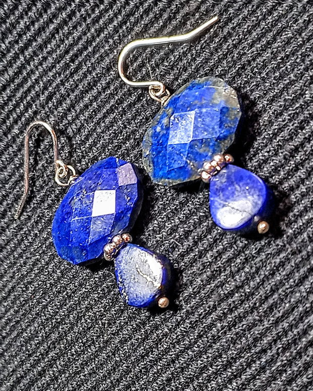 Cercei argint lapis lazuli boho chic trendy cadou - transport gratuit