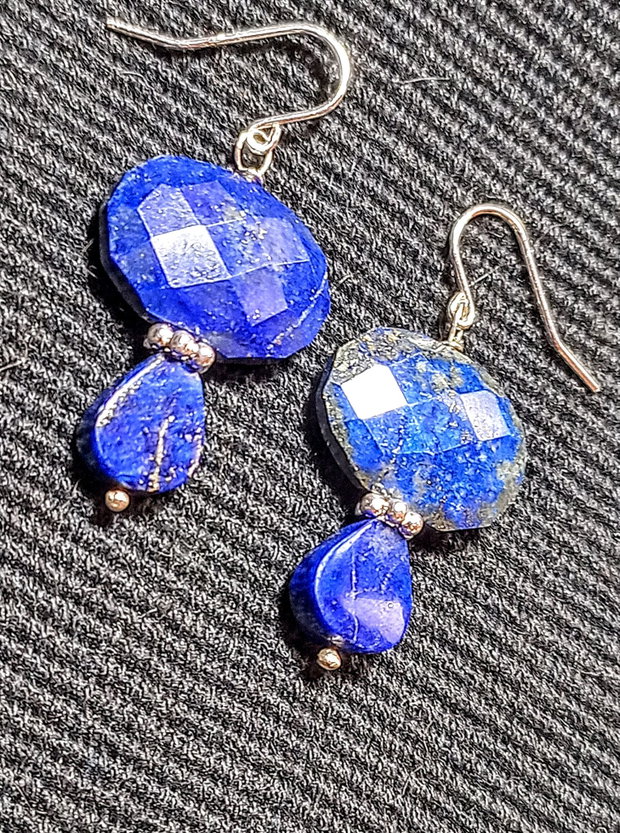 Cercei argint lapis lazuli boho chic trendy cadou - transport gratuit