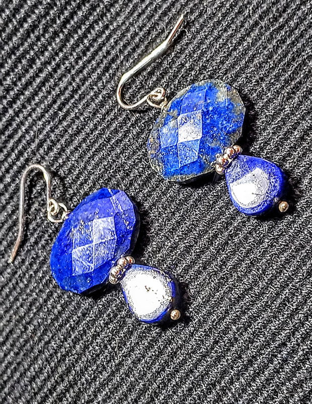 Cercei argint lapis lazuli boho chic trendy cadou - transport gratuit