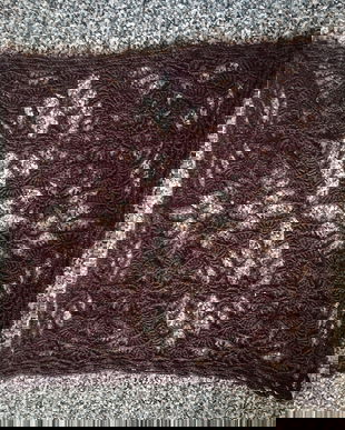 aplicatie patrata  crosetata  maro 40 cm