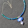 Colier argint lapis lazuli azurit lant argint boho chic trendy - Transport gratuit