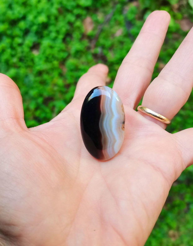 Inel Agata neagra dantelata si Argint 925 - IN1443 - Inel negru reglabil, inel pietre semipretioase, inel cadou, cadou sotie, bijuterii cadou, bijuterii agate, cristaloterapie, cristale vindecatoare