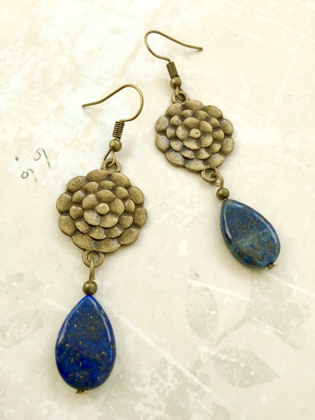 Cercei vintage Lapis lazuli