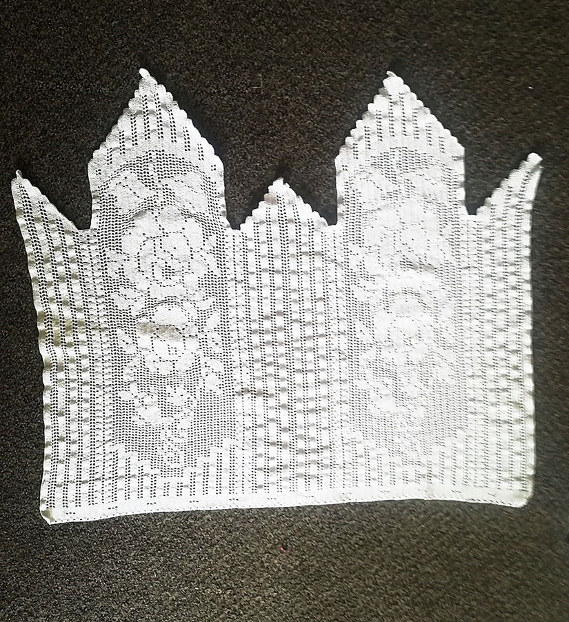 perdeluta dantela alba crosetata , 80/67 cm