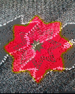 mileu rosu stea crosetat manual , 24 cm