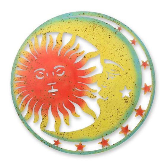 Soarele si luna-decoratiune metalica