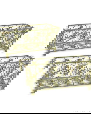 Set doua cosuri din fier forjat antik green