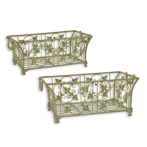 Set doua cosuri din fier forjat antik green