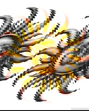 Soare-decoratiune metalica