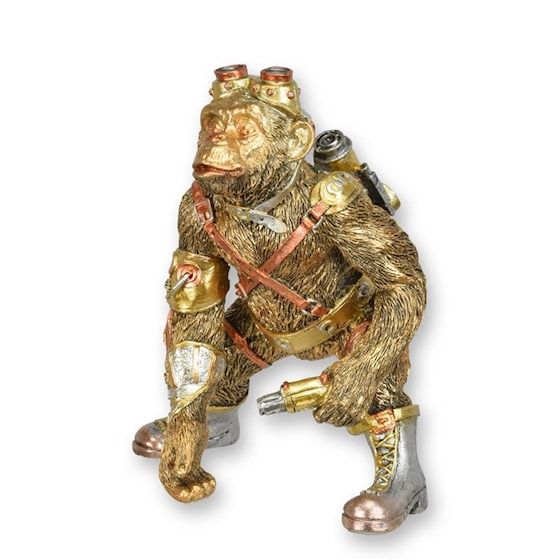 Cimpanzeu-statueta steampunk din rasini