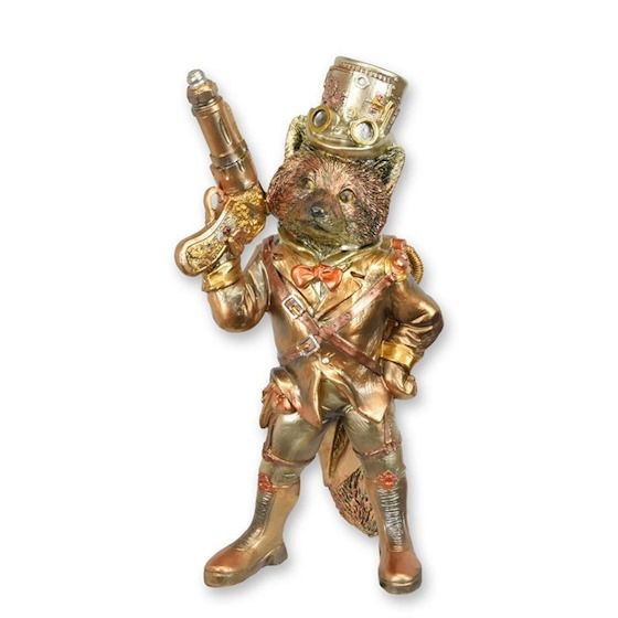 Vulpe-statueta steampunk din rasini