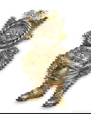 Pisica astronaut-statueta steampunk din rasini