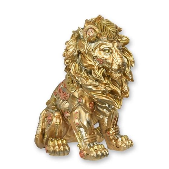 Leu-statueta steampunk din rasini