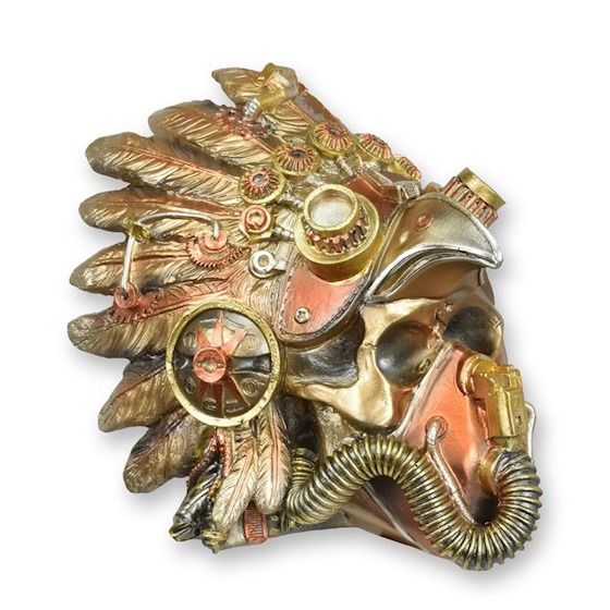 Craniu-statueta steampunk din rasini