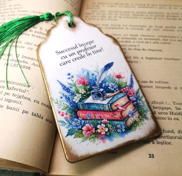 Semn de carte personalizat pentru profesor lb romana, istorie, diriginta