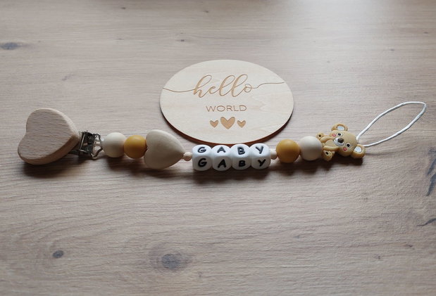 Lănțisor suzeta personalizata Ursuleț