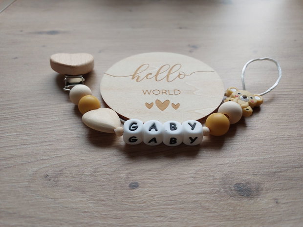 Lănțisor suzeta personalizata Ursuleț