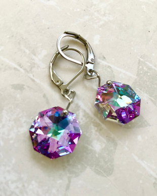 Cercei sticla tip Swarovski