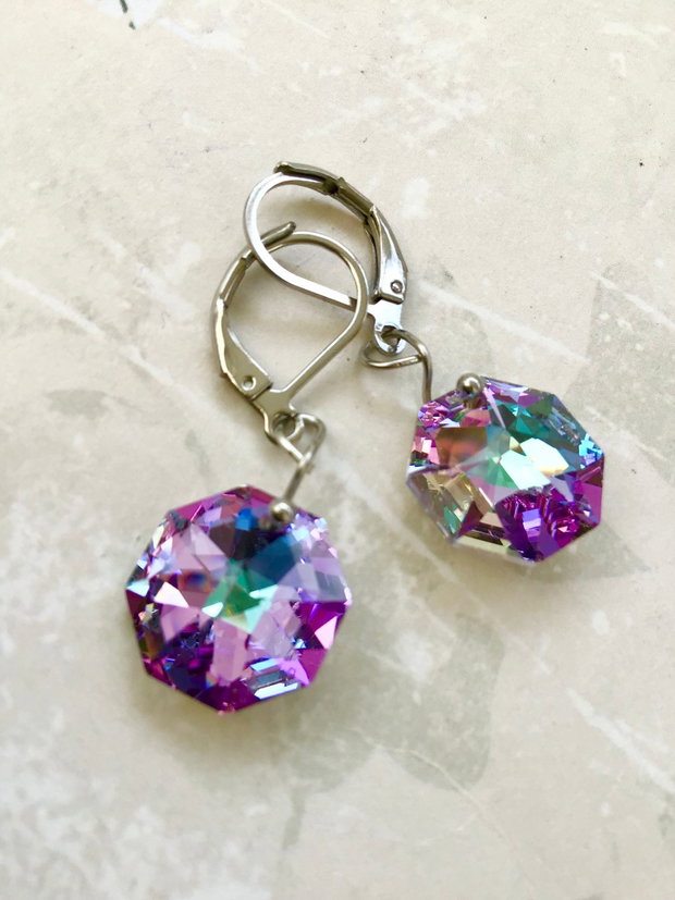 Cercei sticla tip Swarovski
