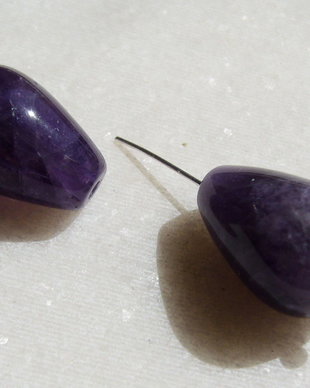 (2 bucati) Ametist picaturi aprox 16x11 mm