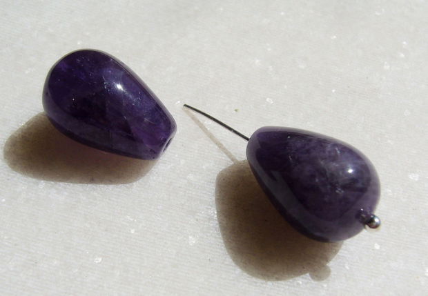 (2 bucati) Ametist picaturi aprox 16x11 mm