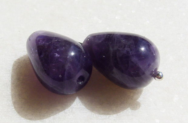 (2 bucati) Ametist picaturi aprox 16x11 mm