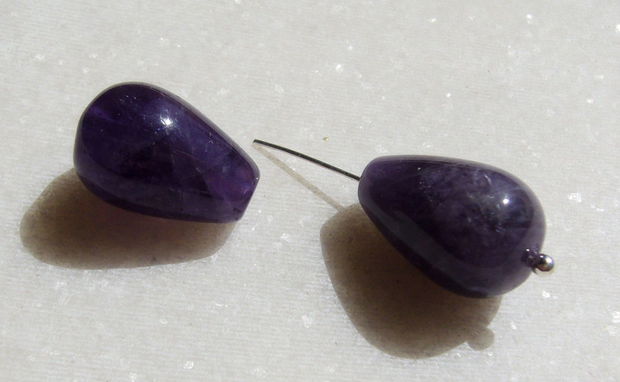 (2 bucati) Ametist picaturi aprox 16x11 mm
