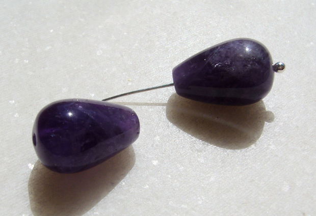 (2 bucati) Ametist picaturi aprox 16x11 mm
