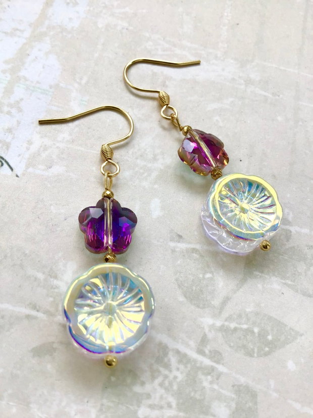 Cercei sticla tip Swarovski