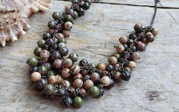 Abundenta - colier cu unakite, picture jasper