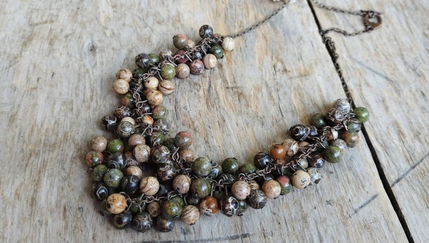 Abundenta - colier cu unakite, picture jasper
