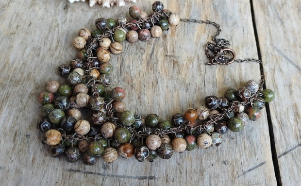 Abundenta - colier cu unakite, picture jasper