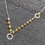 Colier argint opal de foc etiopian discuri fatetate charm soare lant argint asimetric  minimalist boho chic trendy - Transport gratuit