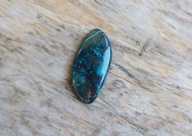 Cabochon azurit in crisocola, 35x17 mm