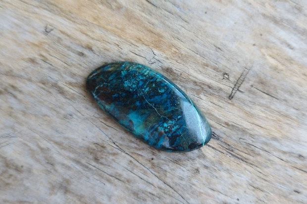 Cabochon azurit in crisocola, 35x17 mm