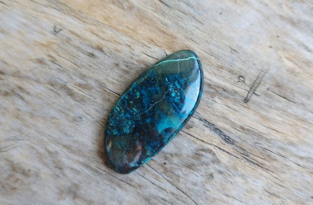 Cabochon azurit in crisocola, 35x17 mm