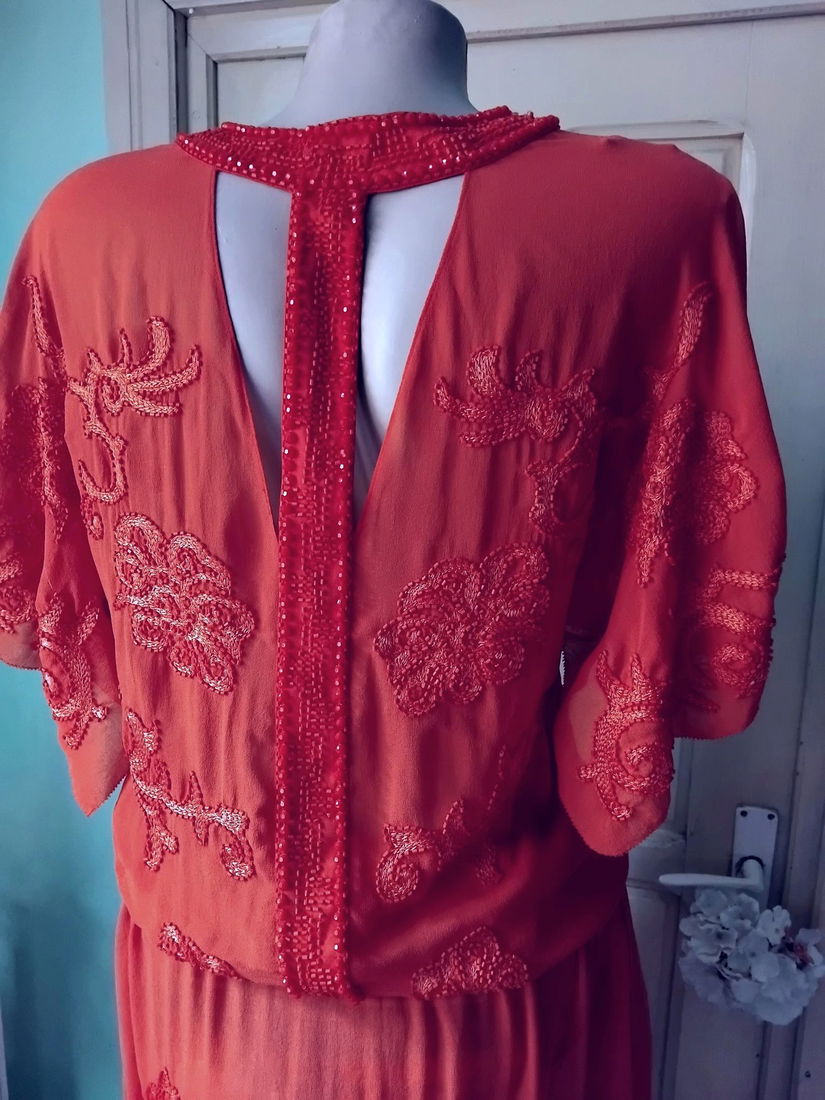 Bluza/tunica matase naturala brodata cu margele