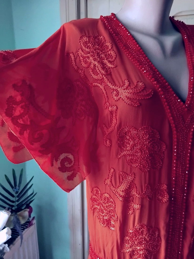 Bluza/tunica matase naturala brodata cu margele