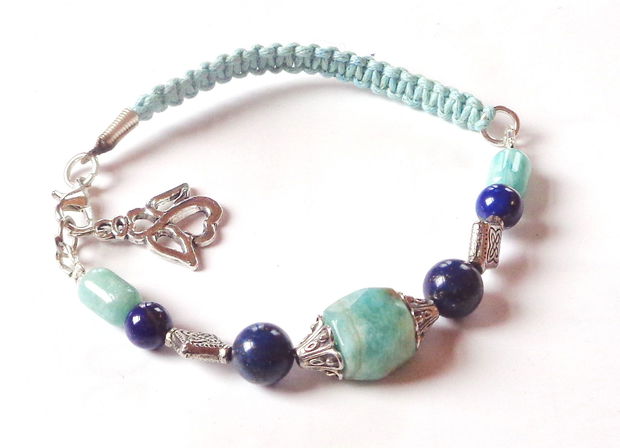 Bratara lapis lazuli si amazonit