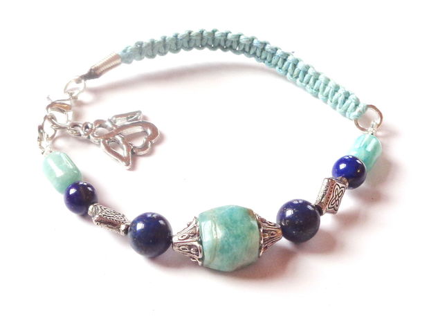 Bratara lapis lazuli si amazonit