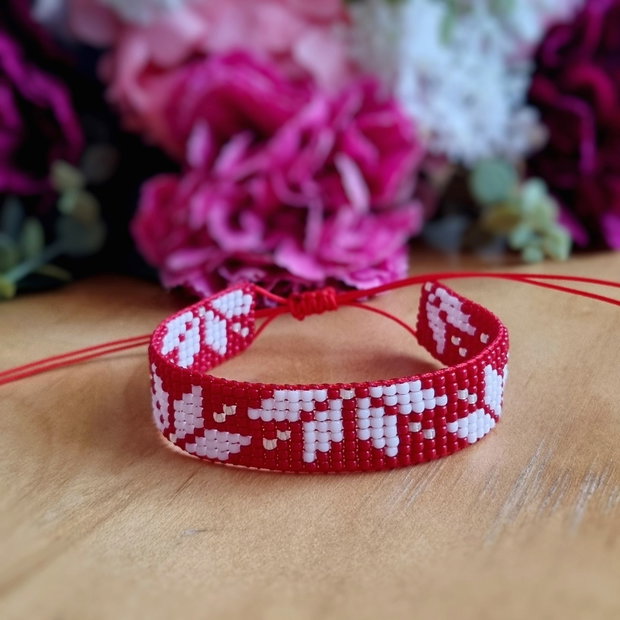 Brățară țesută Albele Flori