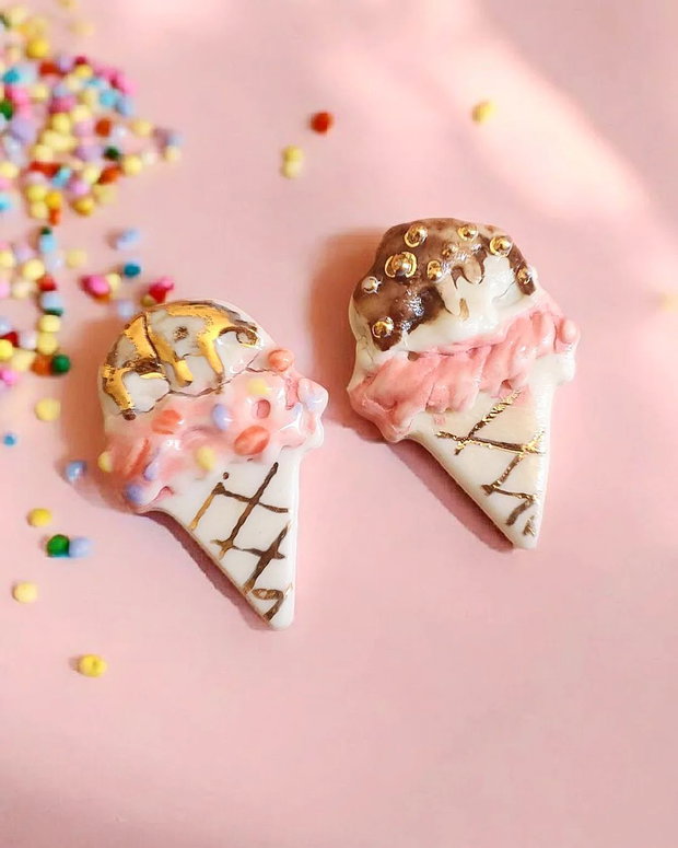 Cercei inghetate din portelan - SWEETS&TREATS