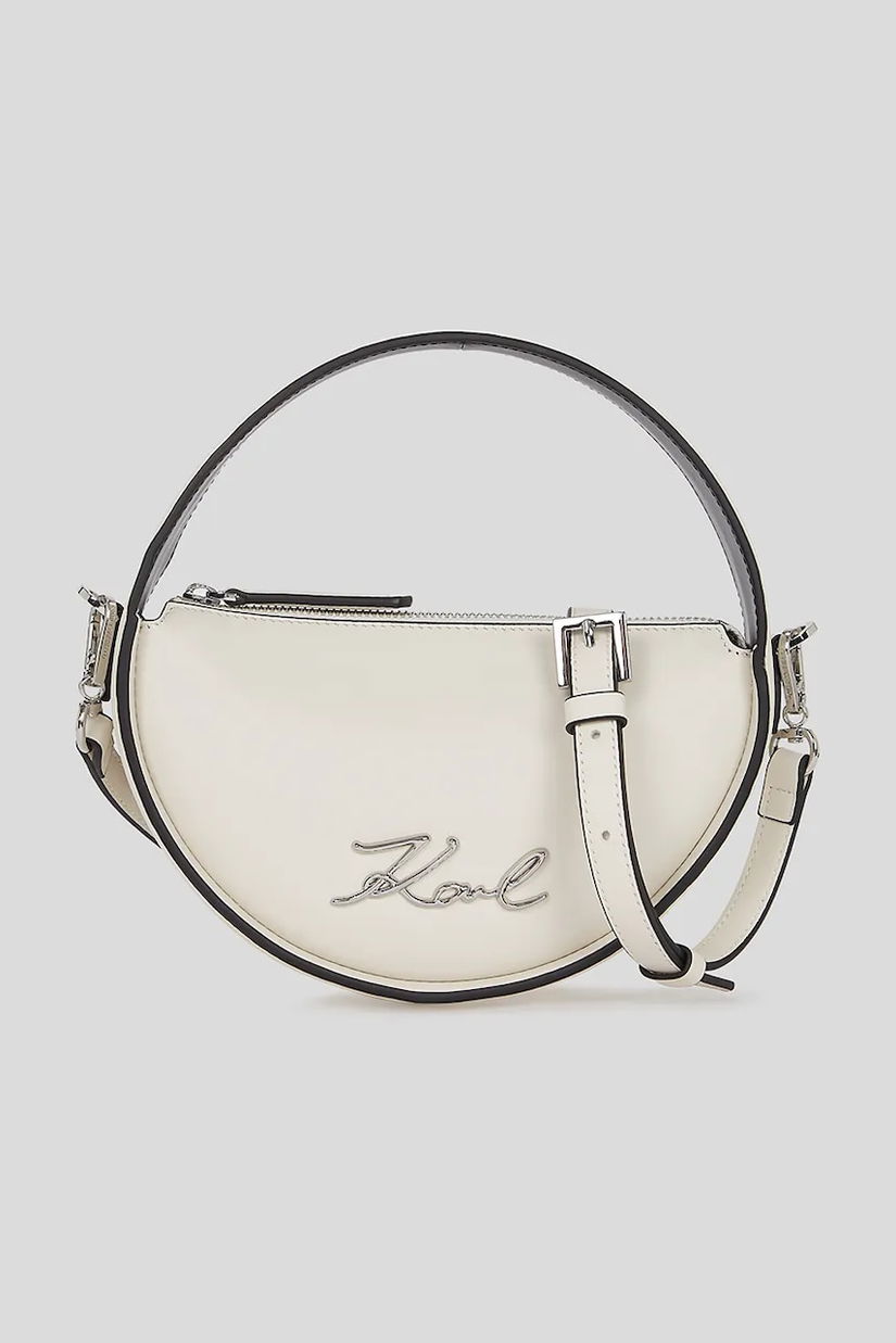 Karl Lagerfeld geantă de piele culoarea alb, A3W30047