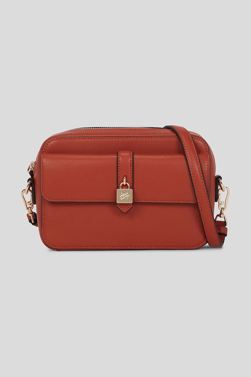 Karl Lagerfeld geantă de piele culoarea rosu, A3W30153