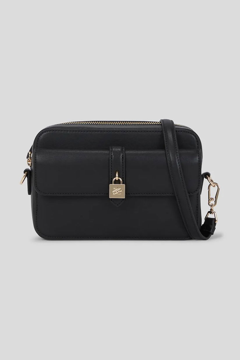 Karl Lagerfeld geantă de piele culoarea negru, A3W30153
