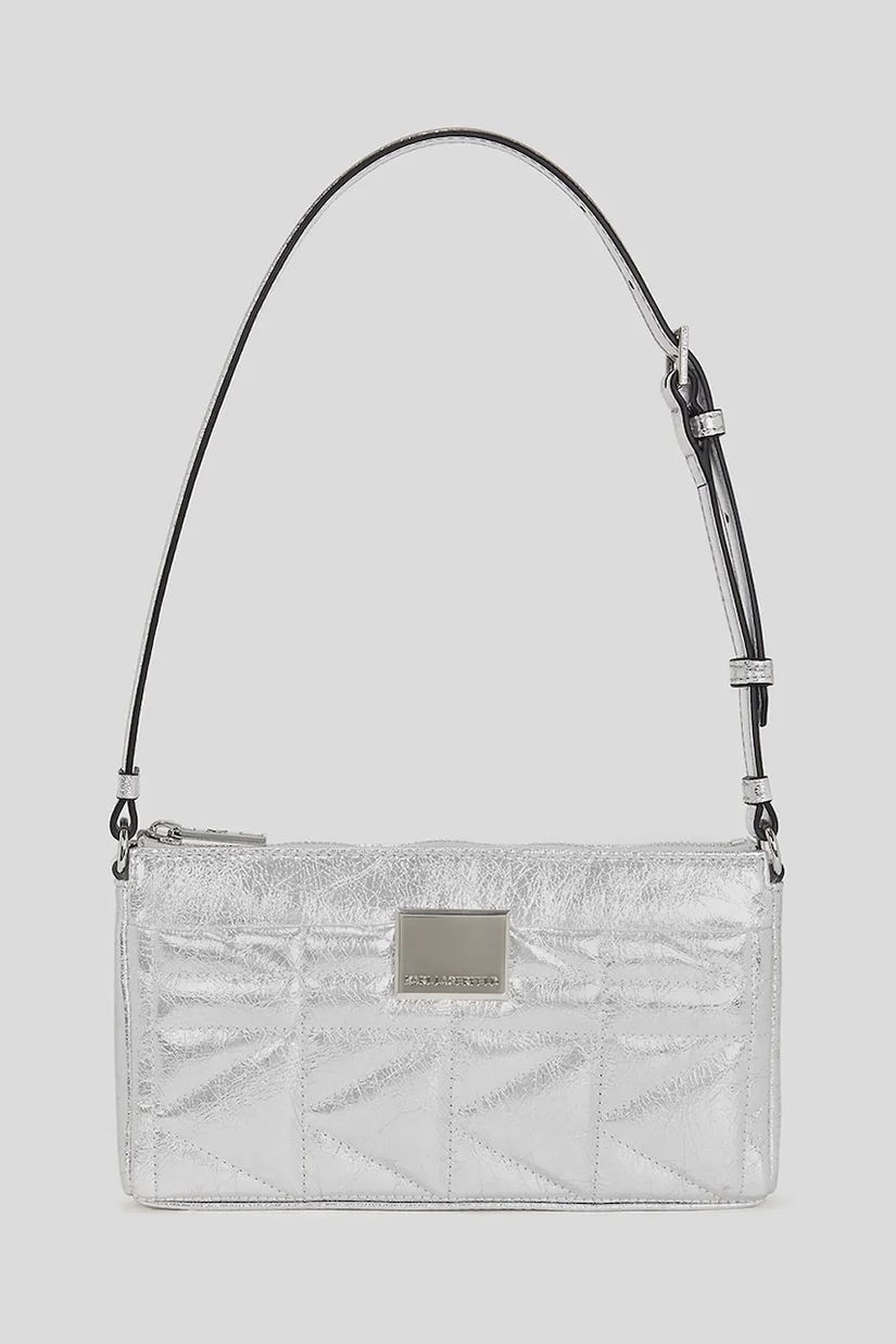 Karl Lagerfeld geantă de piele culoarea argintiu, A3W30311
